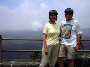 See the billowing crater behind us? That's Kilauea.